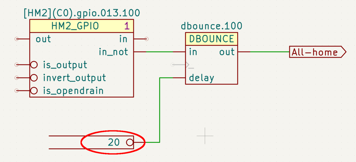 Sherline HAL schematic - home switch debounce