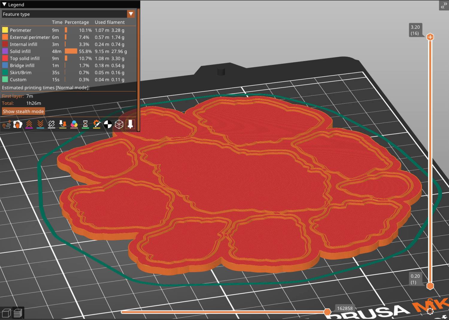 Chipboard Fragment Coaster B - slicer preview