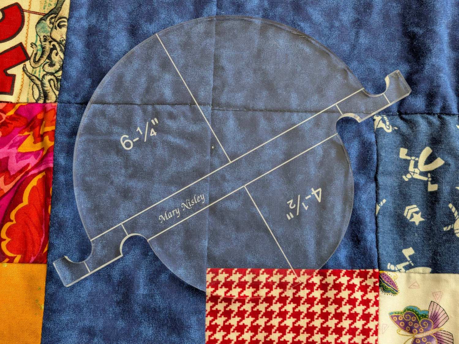 Semicircular Ruler - on quilt