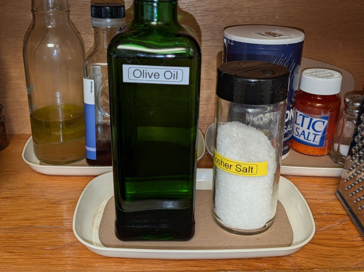 Cupboard tray liners - installed
