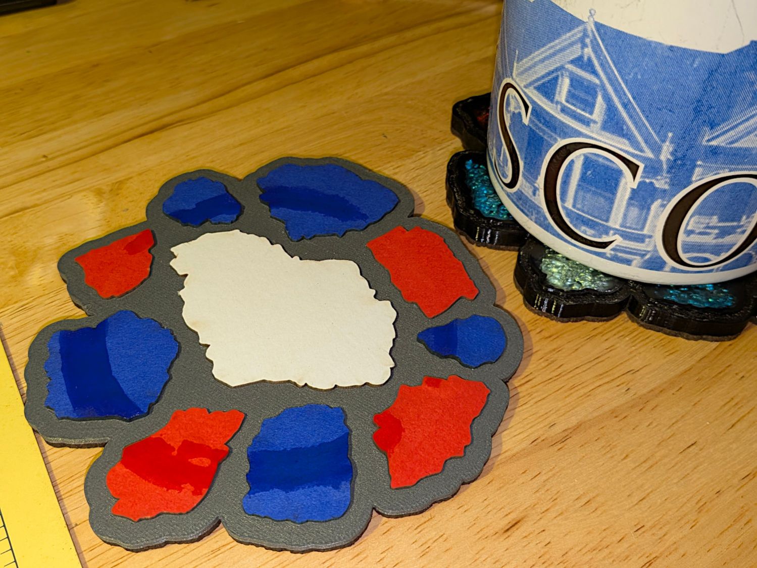 Printed Coaster - chipboard inserts - sweaty mug