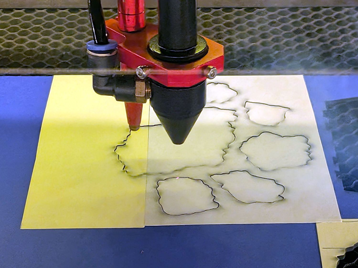 Chipboard Fragment Coaster - chipboard cutting