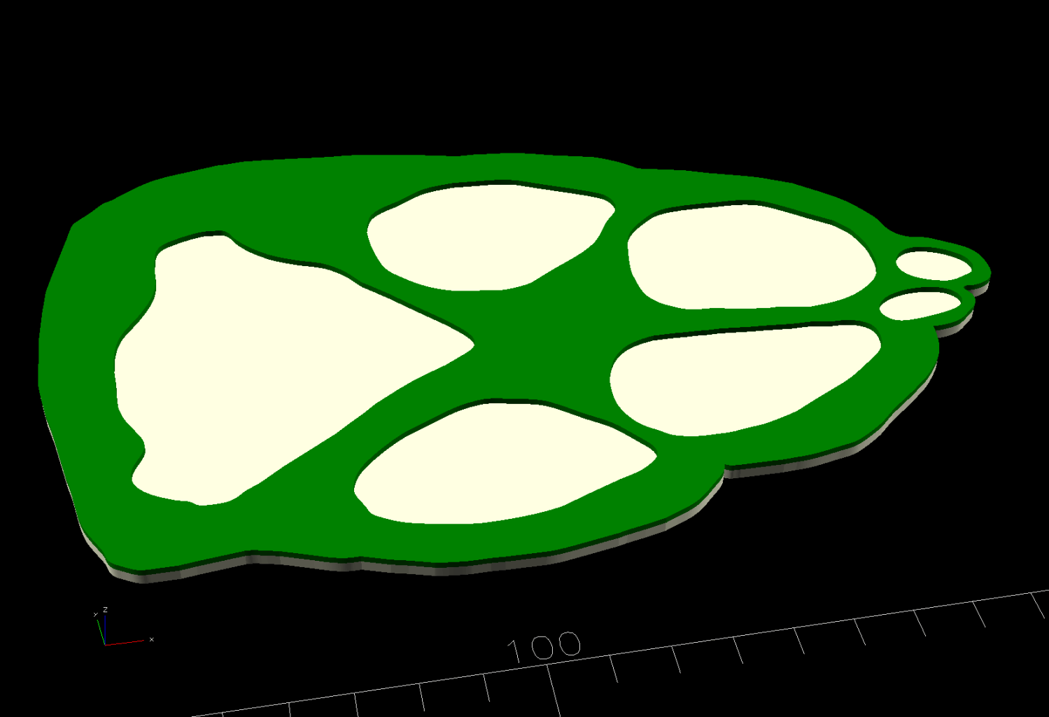 Dog Paw Coaster - OpenSCAD model