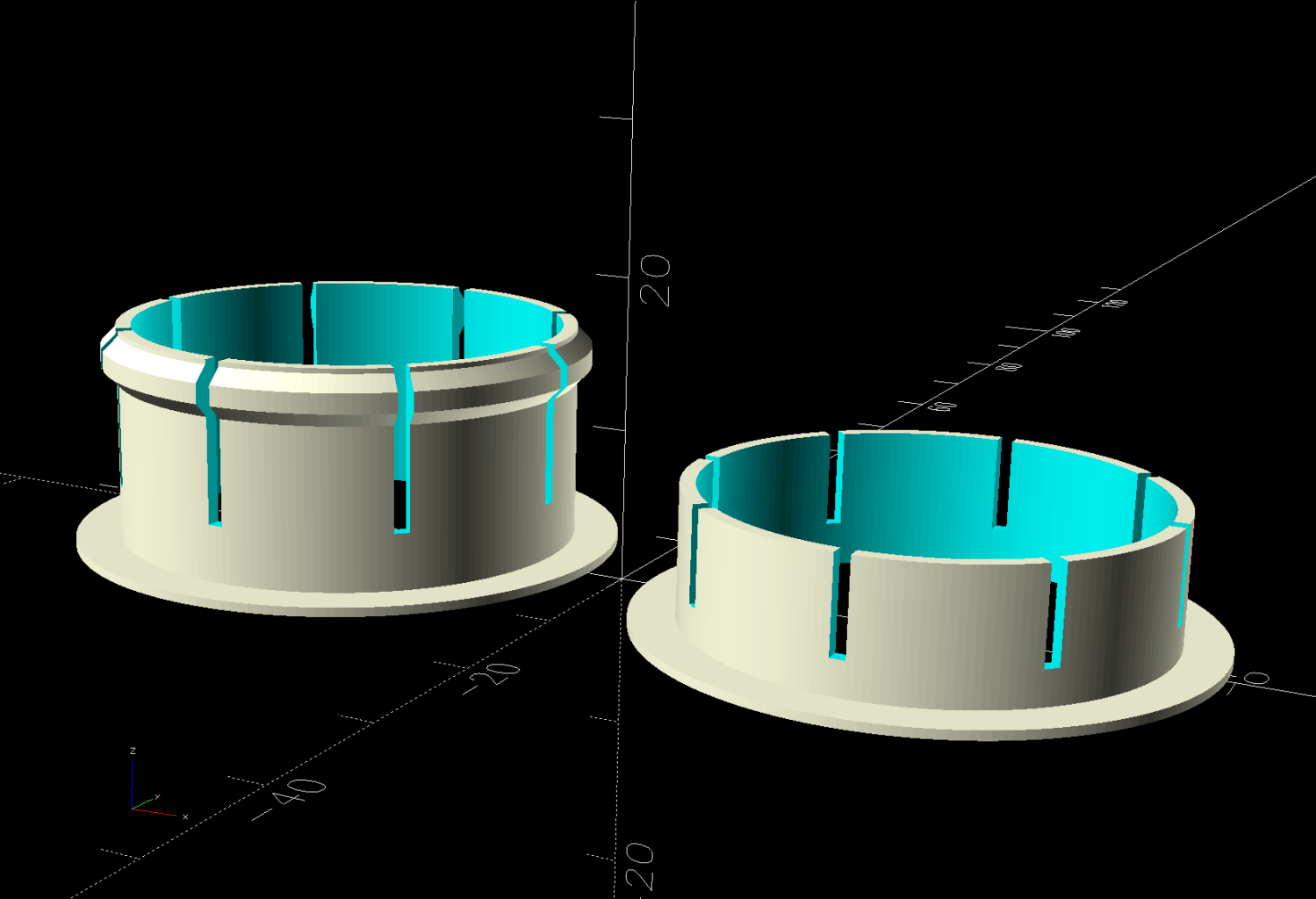 HQ Sixteen - Rod Bushing - rib retainer - solid model - build view