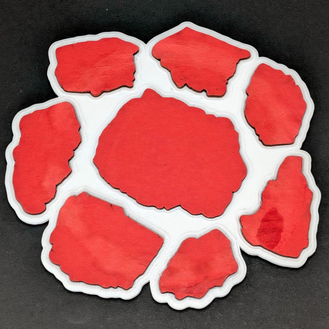 Printed Fragment Coaster - moisture damage