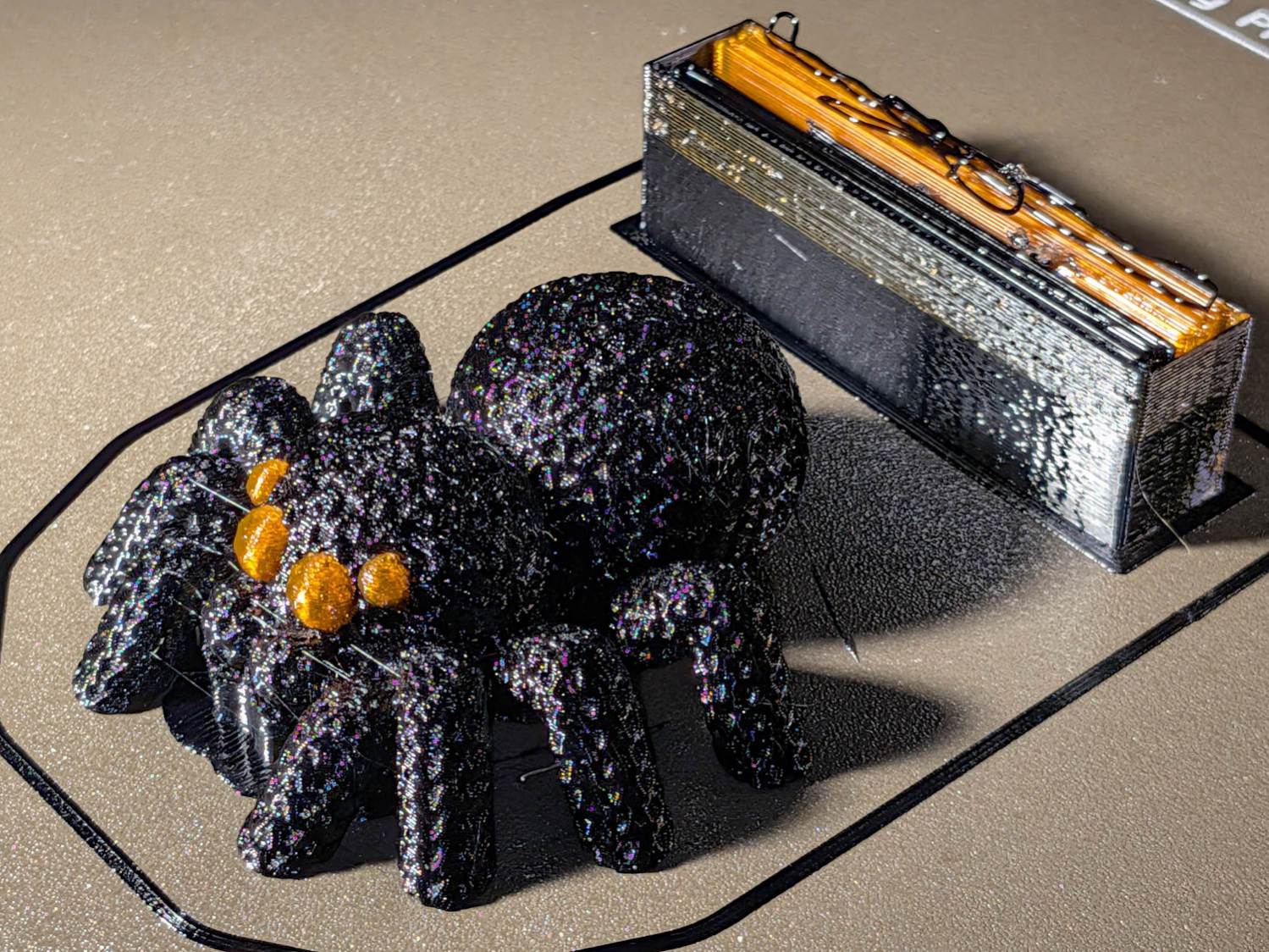 Knitted Spider - orange eyes - wipe tower