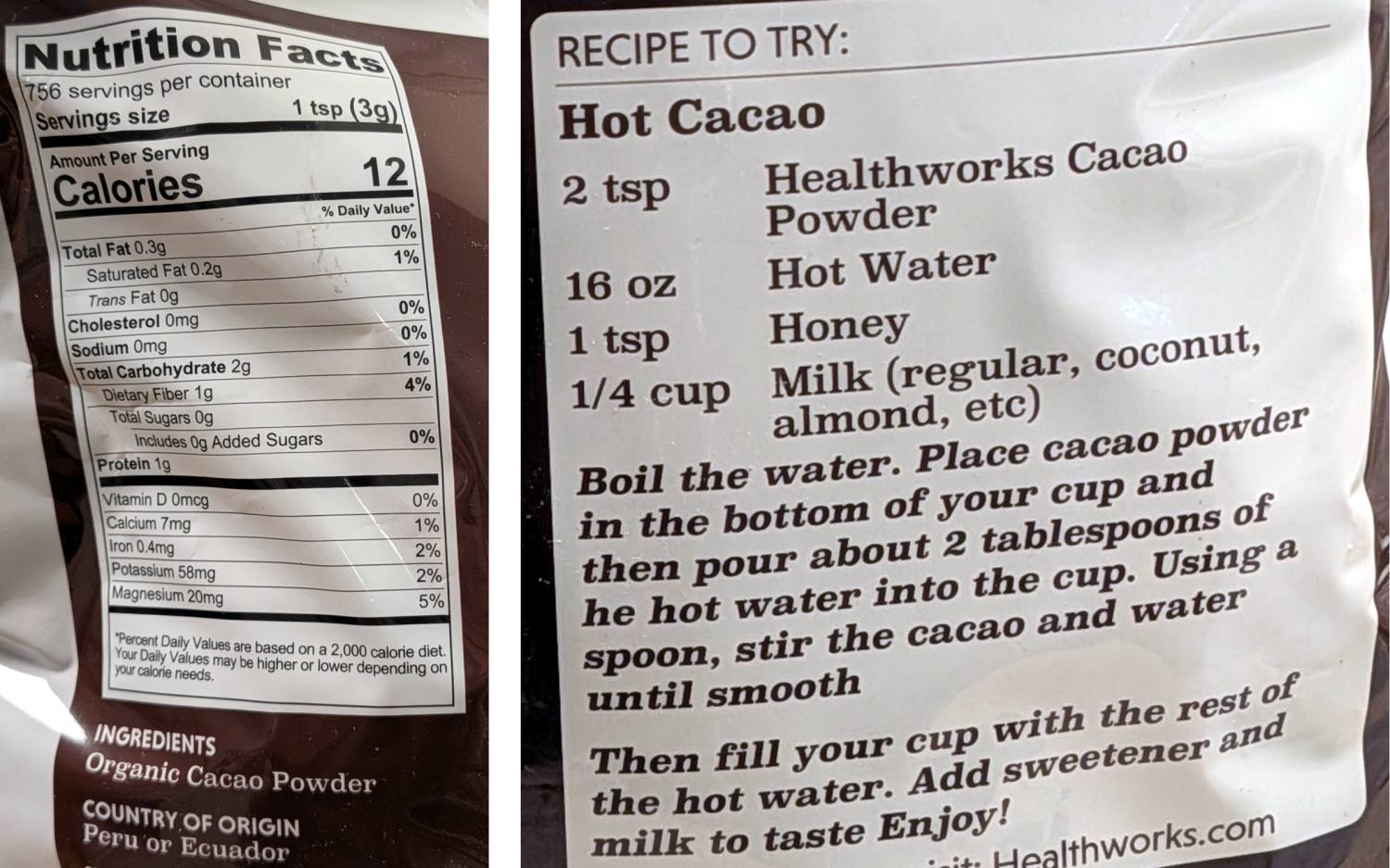 Healthworks Cacao Powder - 2026