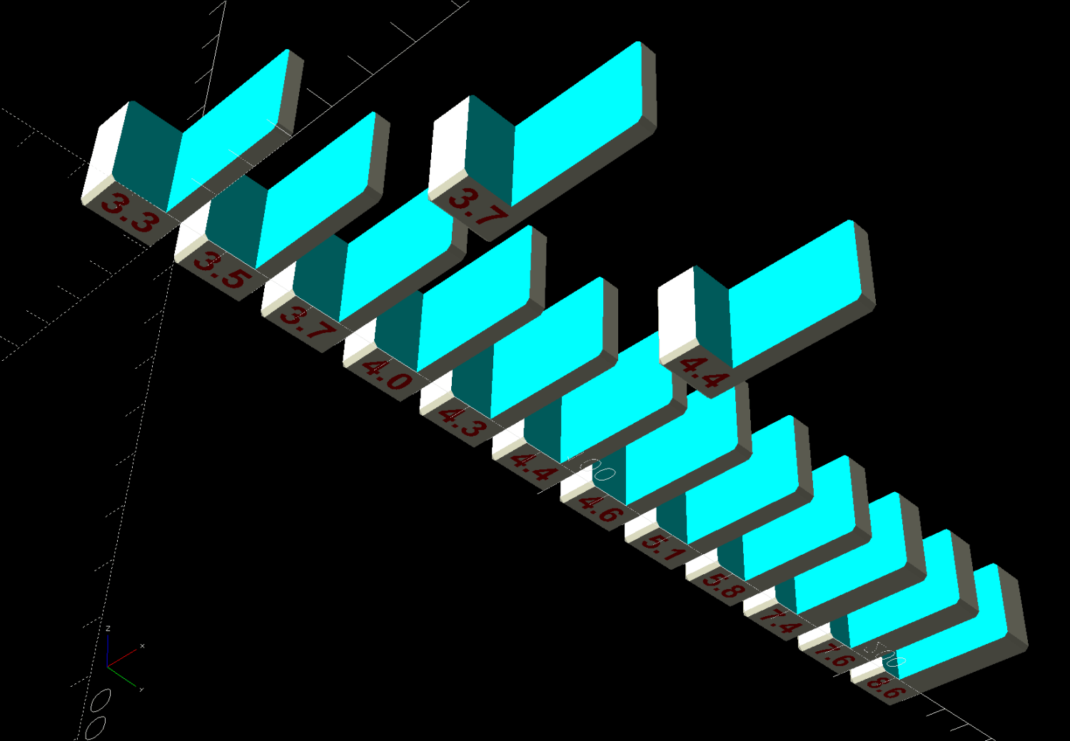 HQ Sixteen - table shims - array - solid model