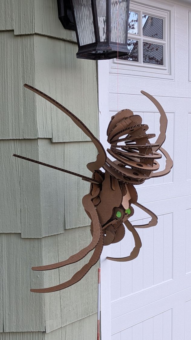 Cardboard Spider - garage left