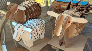 Demon Sheep: White Chipboard vs. Blue Masking Tape