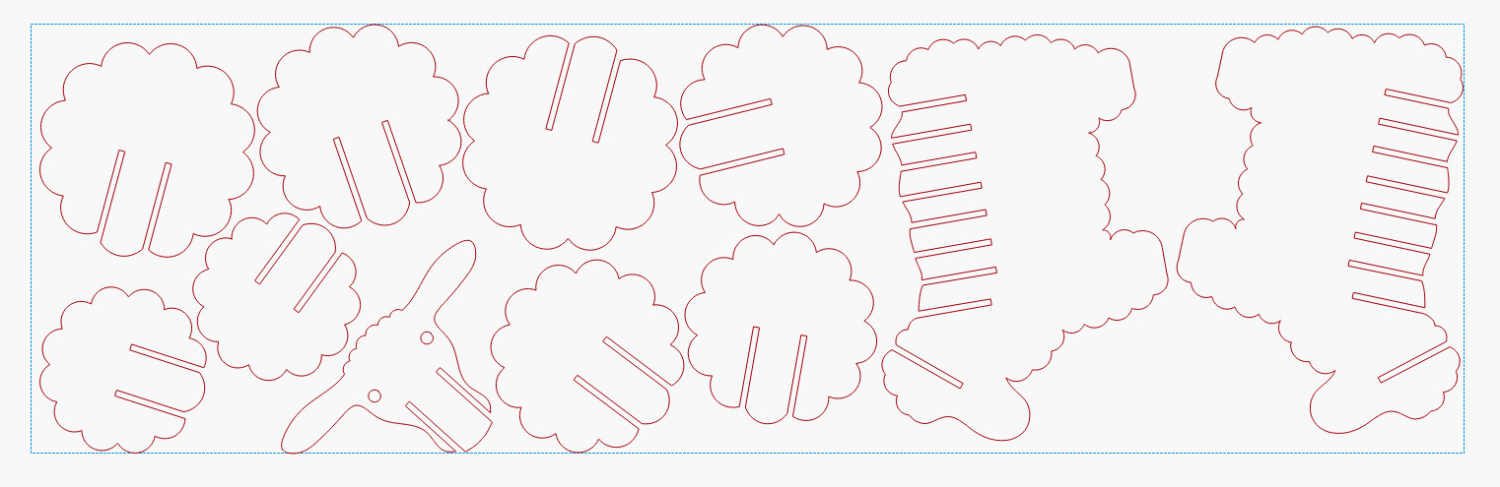 Sheep - nested in blue tape strip
