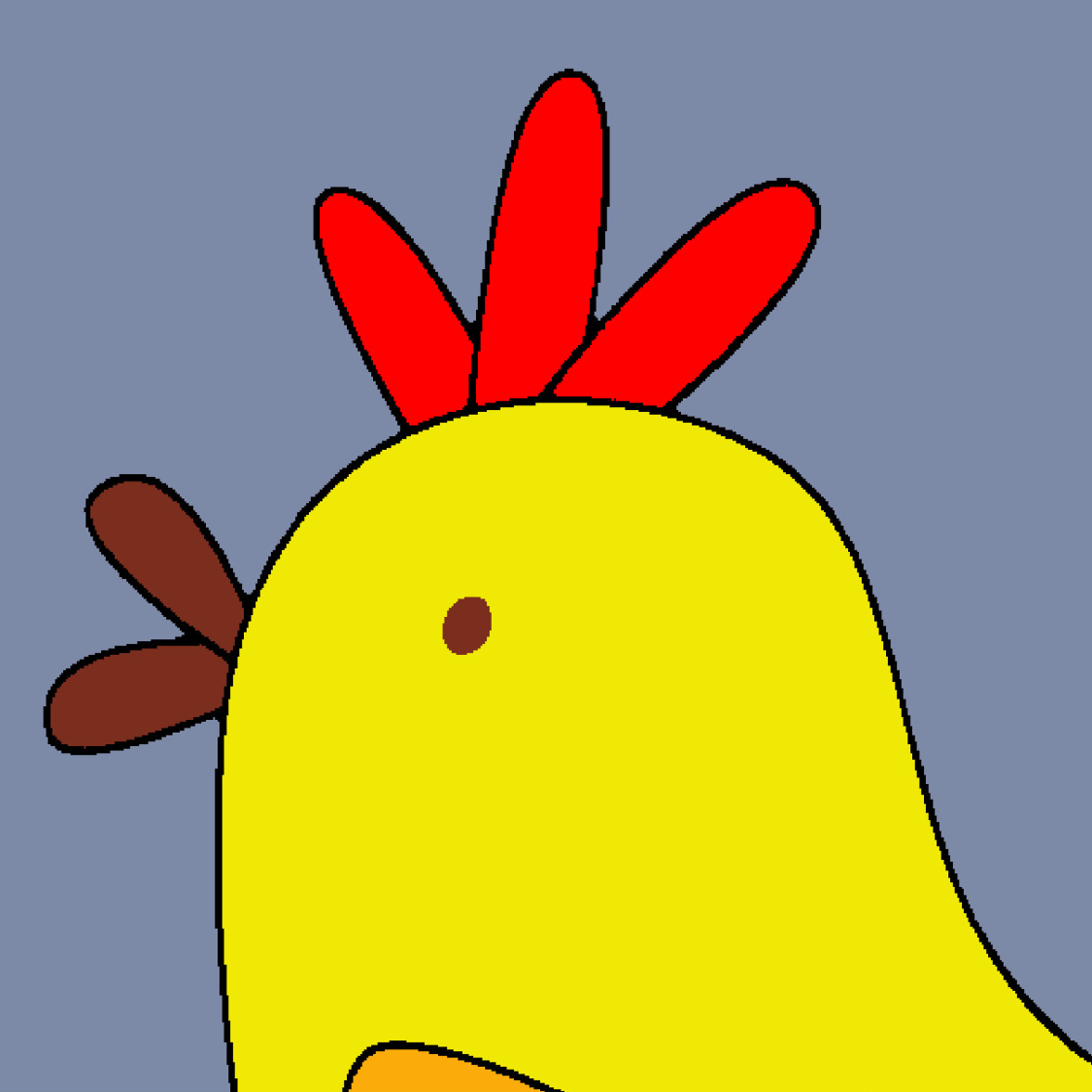 Whimsical Perching Bird - colored
